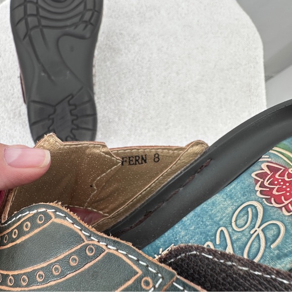 Elite by Corkys Womens Fern Clogs 8 Blue Black Open Back Closed Toe - Picture 10 of 10